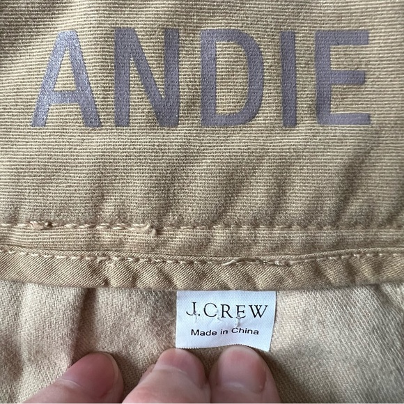 J. Crew Andie Cropped Chino Pants with Red Piping Tan 6 Tall - Picture 3 of 7